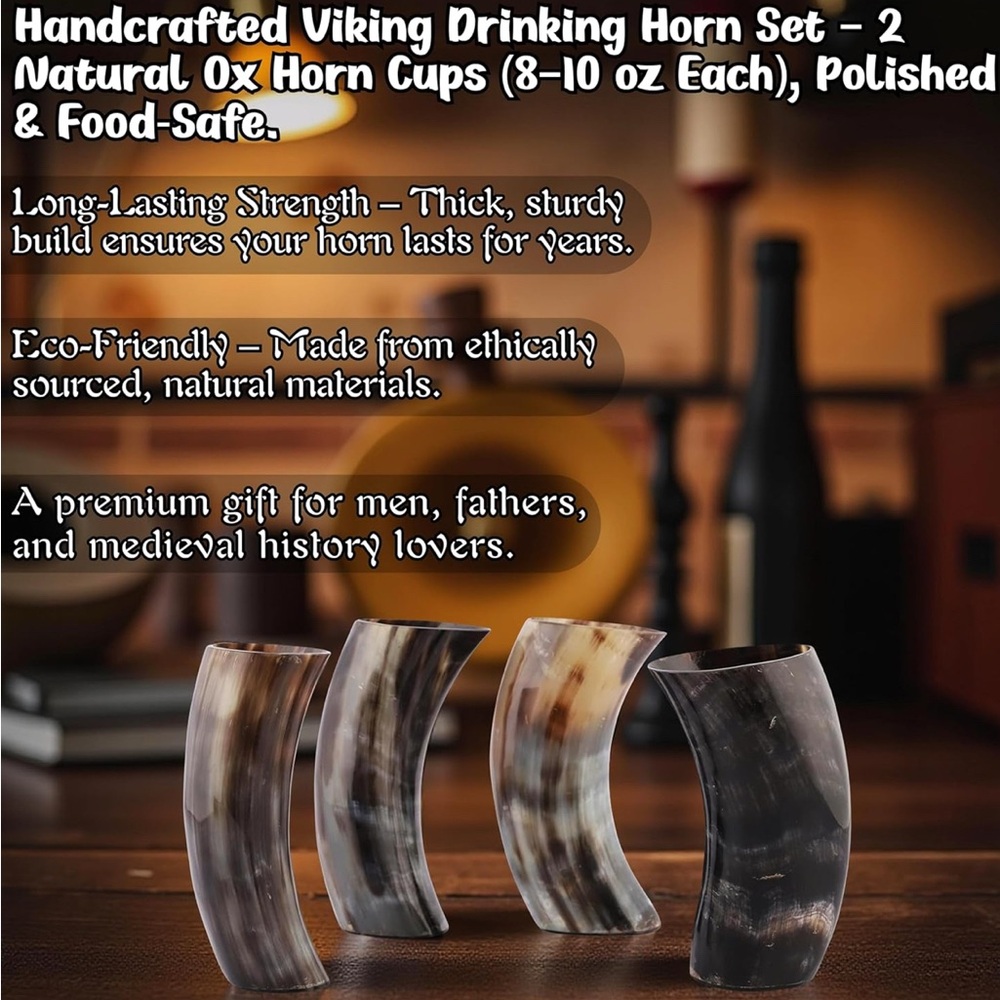 Viking Drinking Horn - Natural Brown - Picture 9 of 9
